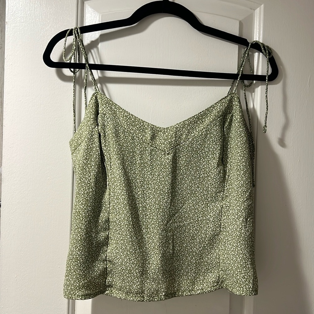 Abercrombie & Fitch tie strap flower tank top